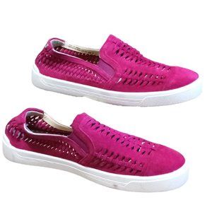 NWOT Hush Puppies qwomen pink suede sneakers mocassins flats loafers Size 9.5